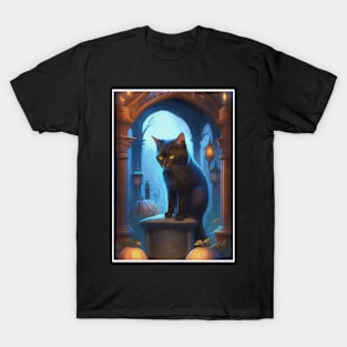 Halloween Black Cat T-Shirt